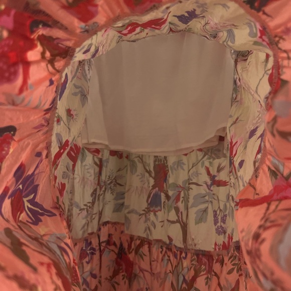 Dylan Anthropologie extra small multi-coloured midi tiered bird floral skirt - Picture 6 of 8